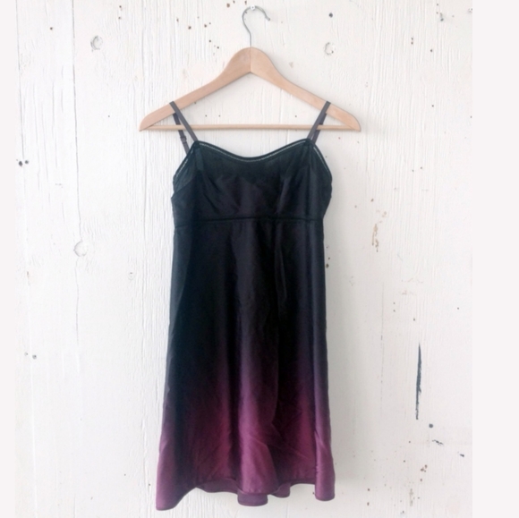 Max Azria Ombre Silk Slip Dress. Black/Eggplant. Size M. - Picture 1 of 3